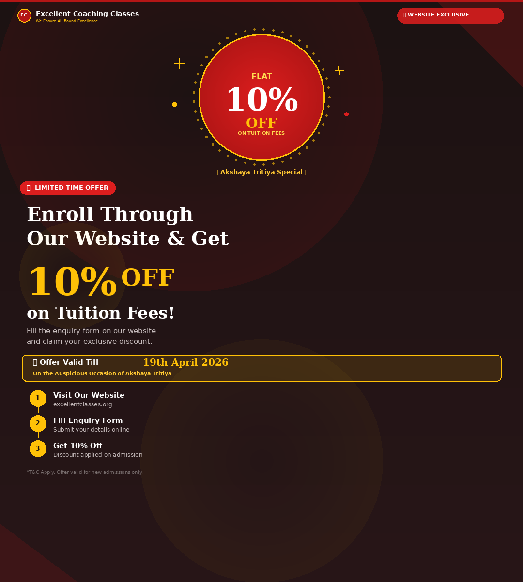 10% off on tuition fees